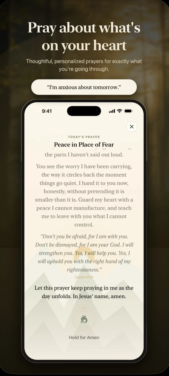First Light personalized prayer about anxiety